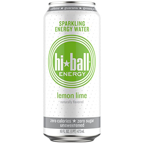 Hiball Energy Sparkling Water, Lemon Lime, 16 Ounce Pack Of 12