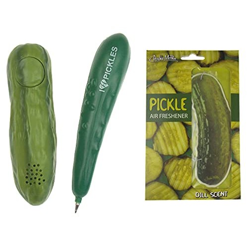 Yodelling Pickle Bundled With A Pickle Air Freshener &Amp; Pickle Pen