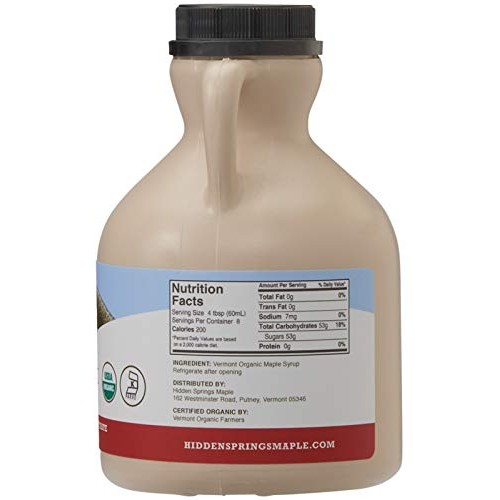 Hidden Springs Maple Organic Vermont Maple Syrup, Grade A Dark R