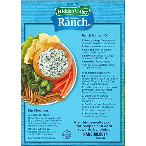 Hidden Valley Original Ranch Dips Mix, Gluten Free, Keto-Friendl