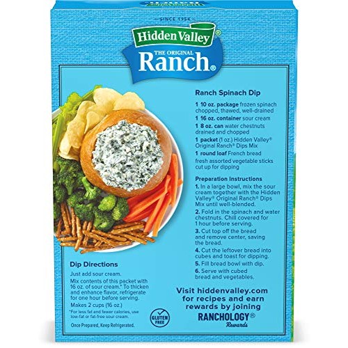 Hidden Valley Original Ranch Dips Mix, Gluten Free, Keto-Friendl