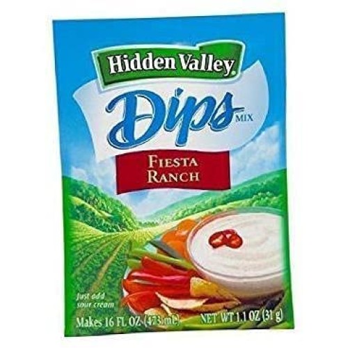 Hidden Valley Dip Mix, Fiesta ranch 1.1 oz Pack of 3