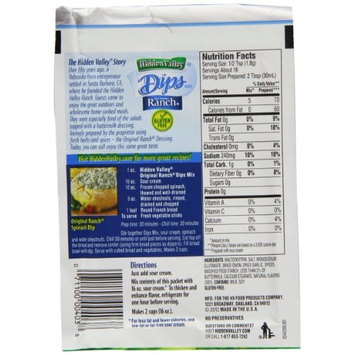Hidden Valley Original Ranch Dressing Dip Mix 28.3 g Pack of 6