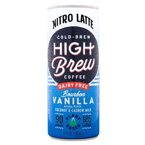 High Brew Coffee, Nitro Cold Brew, Bourbon Vanilla Latte, 8 Fl O...