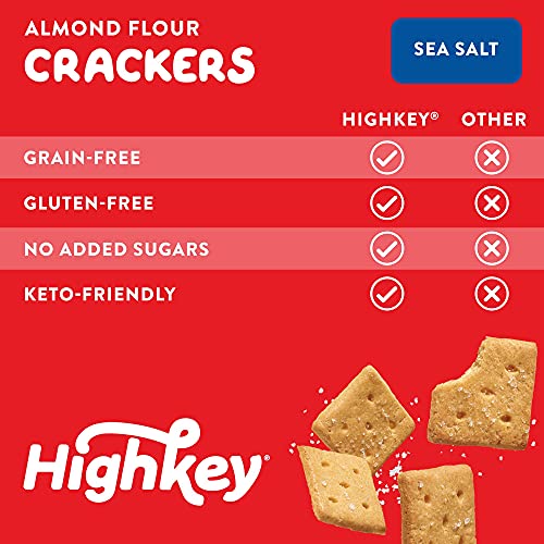 Highkey Almond Flour Crackers - Sea Salt Gluten Free Cracker, Lo