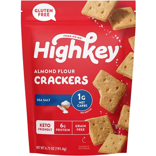 Highkey Almond Flour Crackers - Sea Salt Gluten Free Cracker, Lo