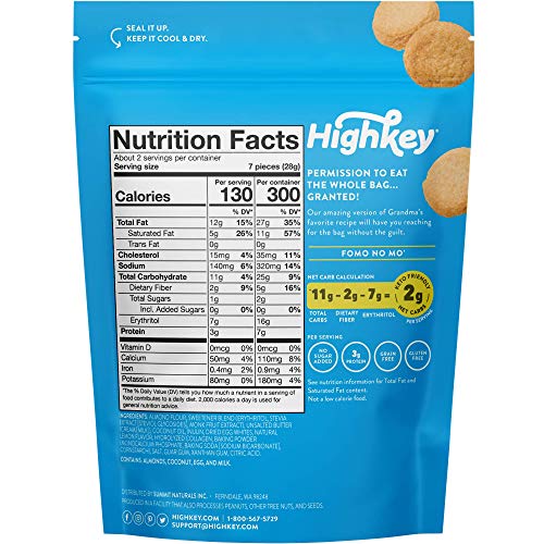 Highkey Keto Cookies - Low Carb Snacks - No Sugar Added Snack -