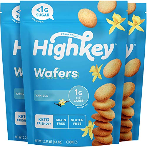 Highkey Keto Snacks Wafer Cookies - Low Carb - Gluten Free - Dia