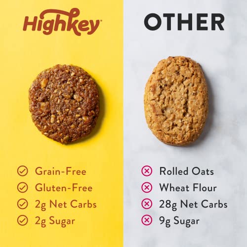 Highkey Keto Snacks Breakfast Bars Cookies - Low Carb Vegan Gran
