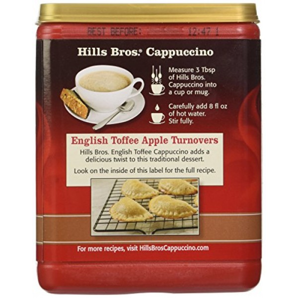 Hills Bros., Cappuccino, English Toffee Drink Mix, 16oz Containe...