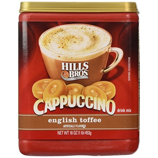 Hills Bros., Cappuccino, English Toffee Drink Mix, 16oz Containe...
