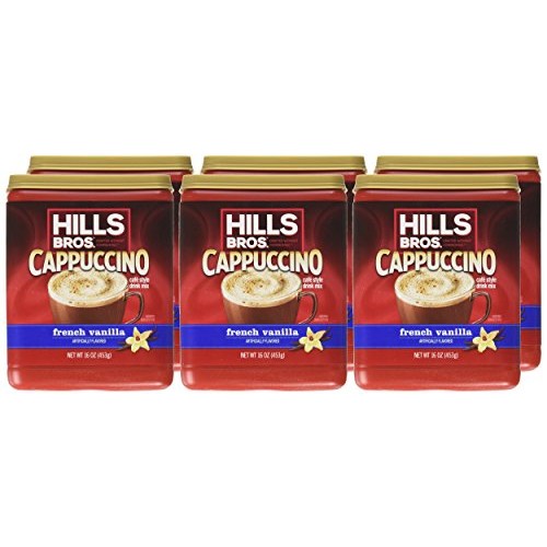 Hills Bros Cappuccino, French Vanilla, 16 Ounce Pack Of 6