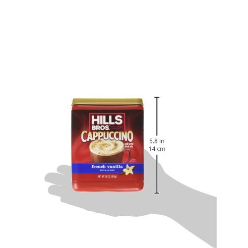Hills Bros Cappuccino, French Vanilla, 16 Ounce Pack Of 6