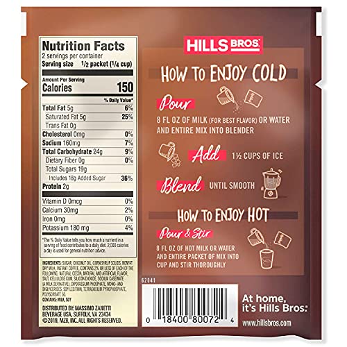 Hills Bros. Frappés, Salty Caramel Drink Mix, 12 Count 2.3 oz P...