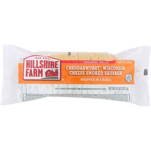 Hillshire Farm Cheddarwurst Smoked Sausage Wrapped in a Bagel, 4...