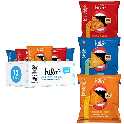 Hilo Life, Low Carb Keto Friendly Tortilla Chip Snack Bags Nacho