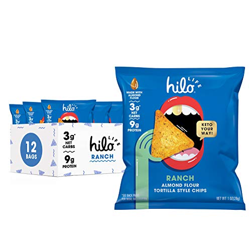 Hilo Life Low Carb Keto Friendly Tortilla Chip Snack Bags, Ranch...