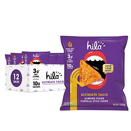 Hilo Life Low Carb Keto Friendly Tortilla Chip Snack Bags, Ultim...