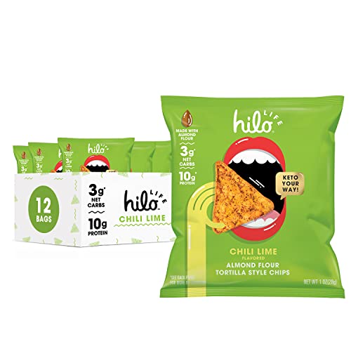 Hilo Life Low Carb Keto Friendly Tortilla Chip Snack Bags, Chili...