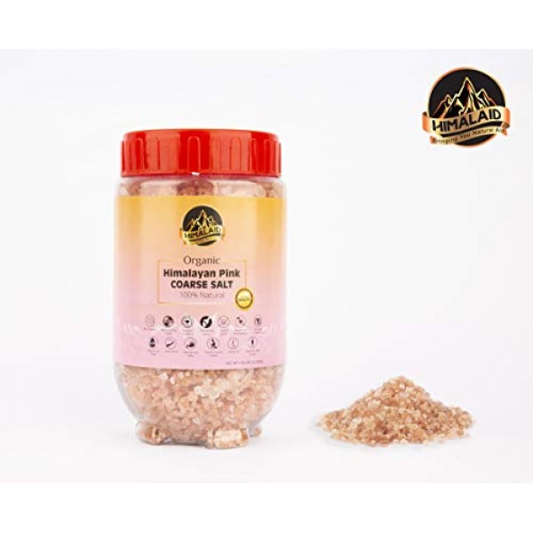 Himalaid Organic Himalayan Pink Salt Coarse 5 Pounds, 100% Nat