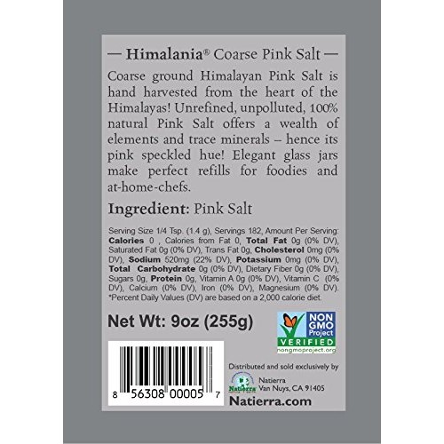 Natierra Himalania Coarse Pink Salt In Glass Jar, 9 Oz