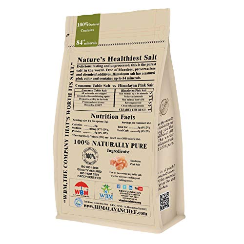 Himalayan Chef 100% Natural Pink Salt-Stand Up Bag W/Window, 5 P