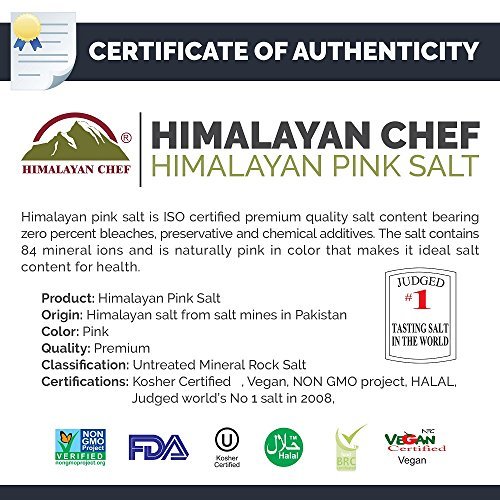 Himalayan Chef 100% Natural Pink Salt-Stand Up Bag W/Window, 5 P