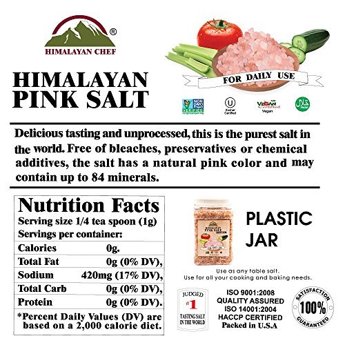 Himalayan Chef 100% Natural Pink Salt-Stand Up Bag W/Window, 5 P