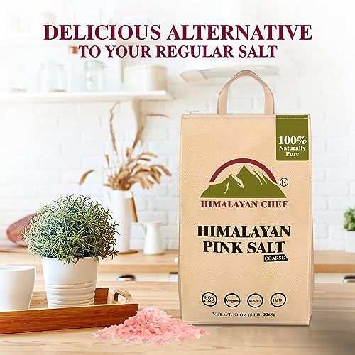 Himalayan Chef Himalayan Pink Salt - 5 lbs Coarse Grain Bulk Bag...