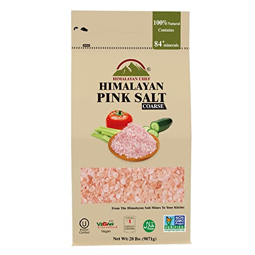 Himalayan Chef Himalayan Pink Salt Coarse Grain – 20 Lbs. Bulk S...