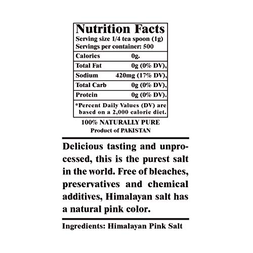 Himalayan Chef Himalayan Pink Salt, Coarse Salt, Grain, Glass Ja