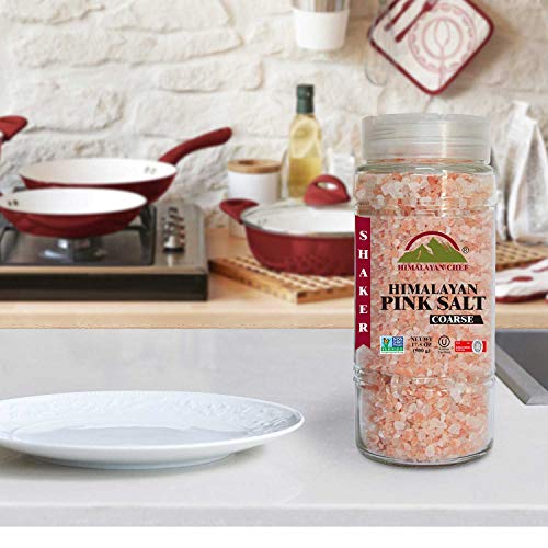 Himalayan Chef Himalayan Pink Salt, Coarse Salt, Grain, Glass Ja