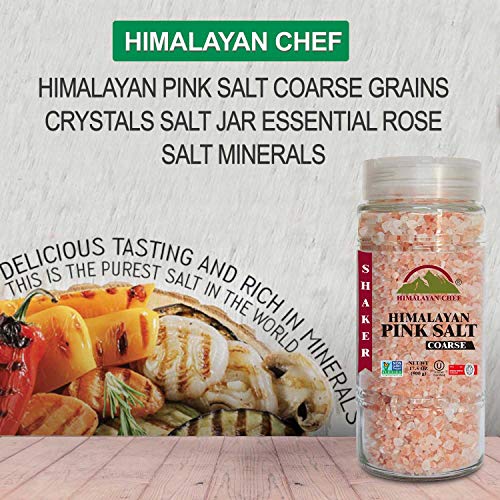 Himalayan Chef Himalayan Pink Salt, Coarse Salt, Grain, Glass Ja