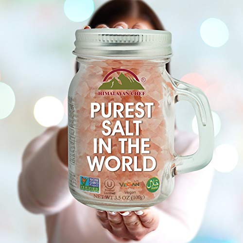 Himalayan Chef Himalayan Pink Salt, Coarse Salt, Mason Jar-3.5 O...