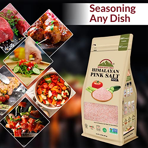 Himalayan Chef Himalayan Pink Salt, Fine Grain Bulk Size - 20 lb...