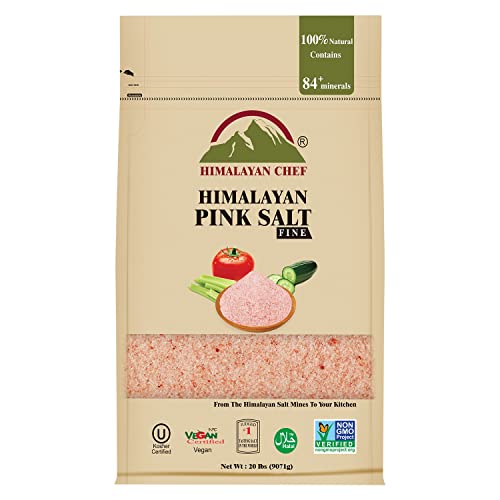 Himalayan Chef Himalayan Pink Salt, Fine Grain Bulk Size - 20 lb...