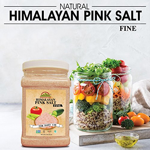 Himalayan Chef Natural Pink Salt Fine Plastic Jar,Pure Fine Salt