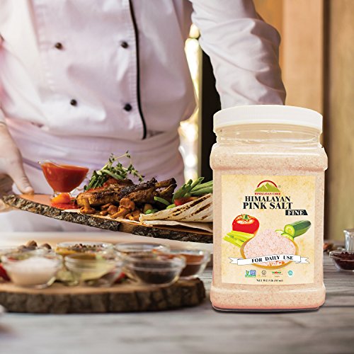 Himalayan Chef Natural Pink Salt Fine Plastic Jar,Pure Fine Salt