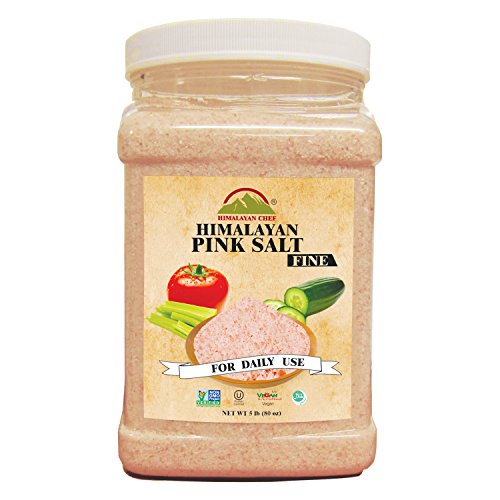 Himalayan Chef Natural Pink Salt Fine Plastic Jar,Pure Fine Salt