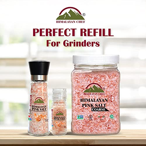 Himalayan Chef Pink Himalayan Salt, Coarse Grain, Refill Grinder...