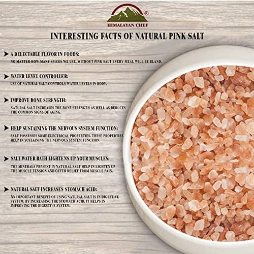 Himalayan Chef Pink Himalayan Salt, Coarse Grain, Refill Grinder...