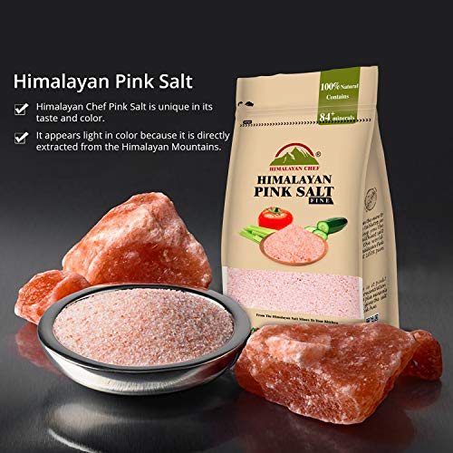 Himalayan Chef Pink Himalayan Salt Fine Grain-3 Pounds, Pack Of 6