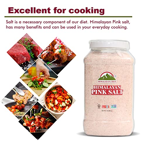 Himalayan Chef Pink Himalayan Salt, Fine Grain, Kosher Certified...