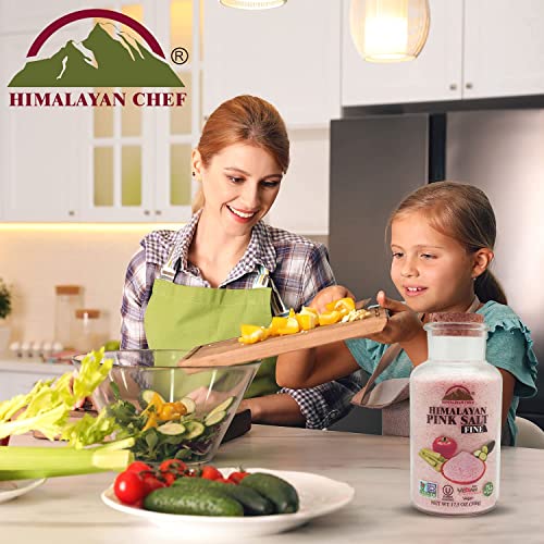 Himalayan Chef Pink Himalayan Salt, Wide Mouth Glass Jar with Co...