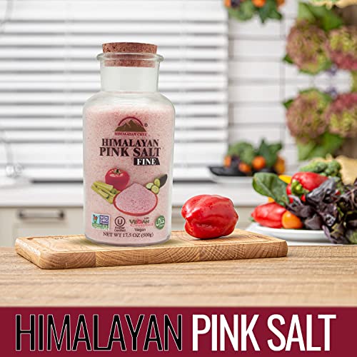 Himalayan Chef Pink Himalayan Salt, Wide Mouth Glass Jar with Co...