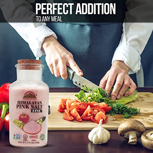 Himalayan Chef Pink Himalayan Salt, Wide Mouth Glass Jar with Co...