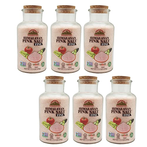 Himalayan Chef Pink Himalayan Salt, Wide Mouth Glass Jar with Co...