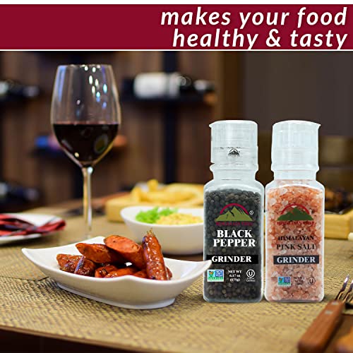 Himalayan Chef Pink Salt and Black Peppercorns, Square Plastic G...