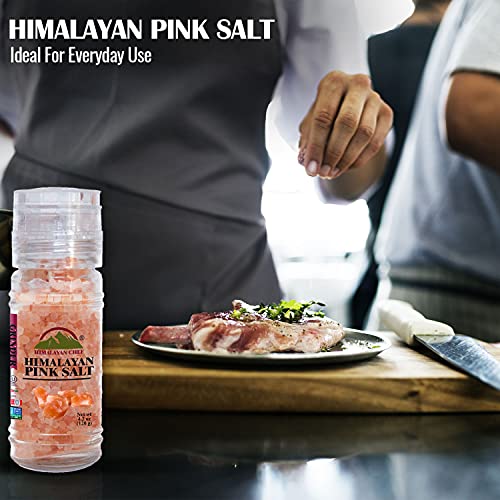 Himalayan Chef Pink Salt Coarse Refillable Grinder, 3.53 Ounce,...