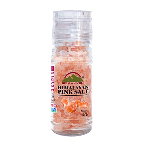 Himalayan Chef Pink Salt Coarse Refillable Grinder, 3.53 Ounce,...
